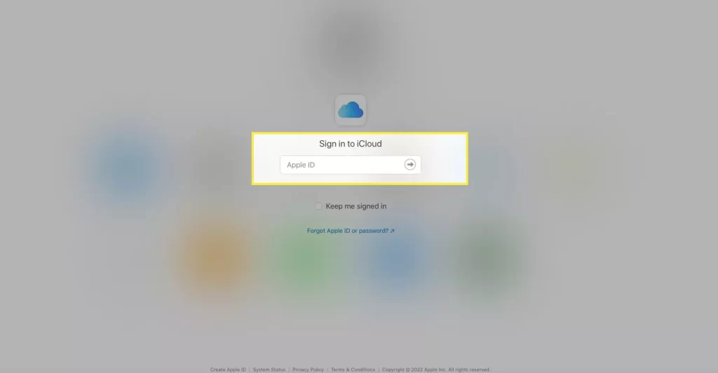 sign in to icloud